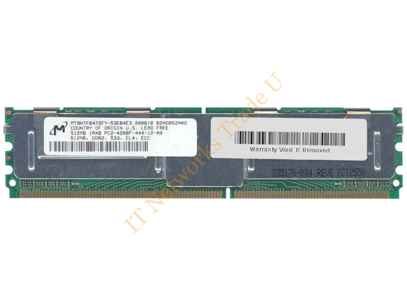 MT9HTF6472FY-53EB4 Micron 512MB DDR2-533MHz PC2-4200 ECC Fully Buffered CL4 240-Pin DIMM Single Rank Memory Module Server Memory