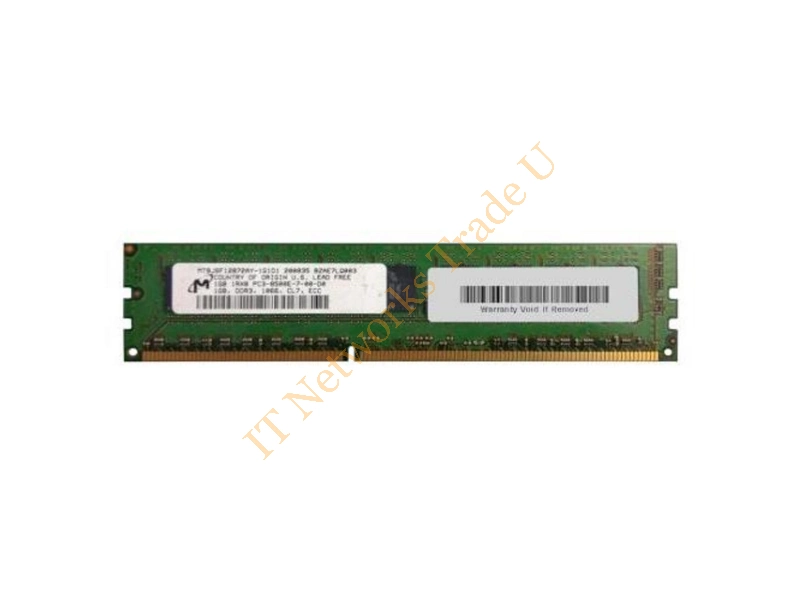 MT9JSF12872AY-1GD1 Micron 1GB DDR3-1066MHz PC3-8500 ECC Unbuffered CL7 240-Pin DIMM Single Rank Memory Module Server Memory