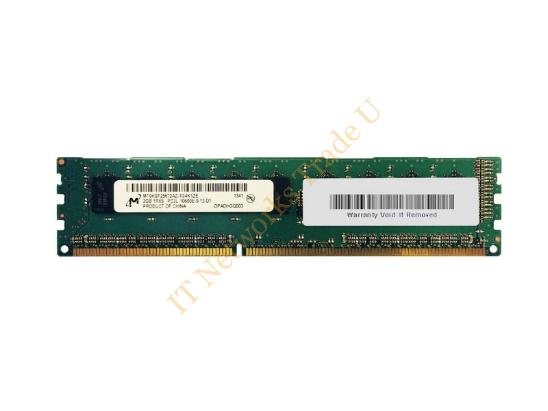 MT9KSF25672AZ-IG4D1Z Micron 2GB DDR3-1333MHz PC3-10600 ECC Unbuffered CL9 240-Pin DIMM 1.35V Low Voltage Single Rank Memory Module Server Memory