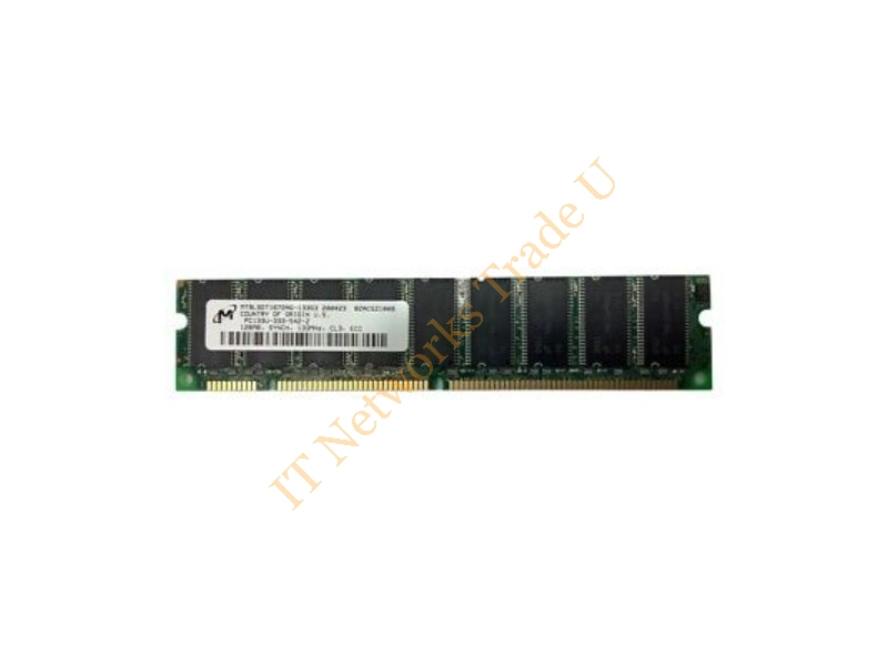 MT9LSDT1672AG-1 Micron 128MB 133MHz PC133 ECC Unbuffered CL3 168-Pin DIMM Single Rank Memory Module Server Memory