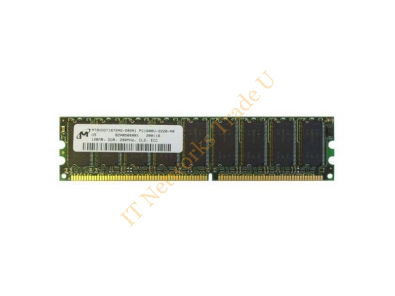 MT9VDDT1672AG-202A1 Micron 128MB DDR-200MHz PC1600 ECC Unbuffered CL2 184-Pin DIMM Memory Module Server Memory