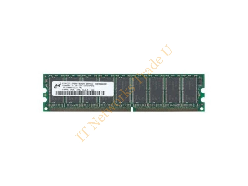 MT9VDDT1672AG-335D4 Micron 128MB DDR-333MHz PC2700 ECC Unbuffered CL2.5 184-Pin DIMM Single Rank Memory Module Server Memory