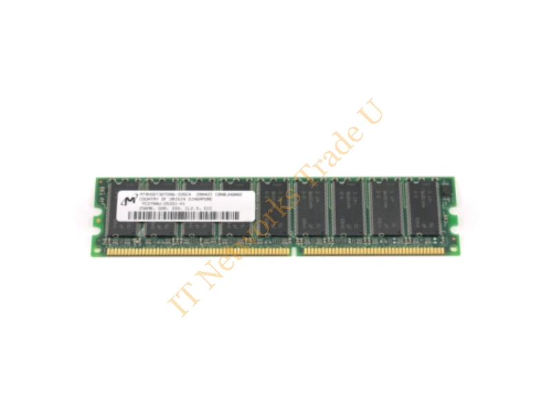 MT9VDDT3272AG-333 Micron 256MB DDR-333MHz PC2700 ECC Unbuffered CL2.5 184-Pin DIMM Single Rank Memory Module Server Memory