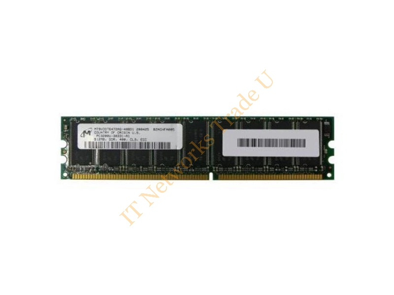 MT9VDDT6472AG-40BD1 Micron 512MB DDR-400MHz PC3200 ECC Unbuffered CL3 184-Pin DIMM Single Rank Memory Module Server Memory