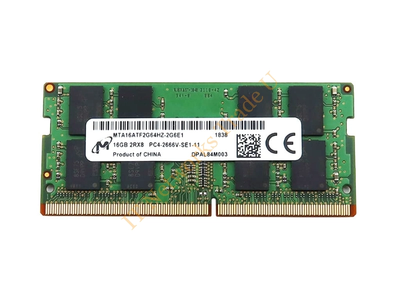 MTA16ATF2G64HZ-2G6E1 Micron 16GB DDR4-2666MHz PC4-21300 non-ECC Unbuffered CL19 260-Pin SoDimm 1.2V Dual Rank Memory Module Laptop Memory