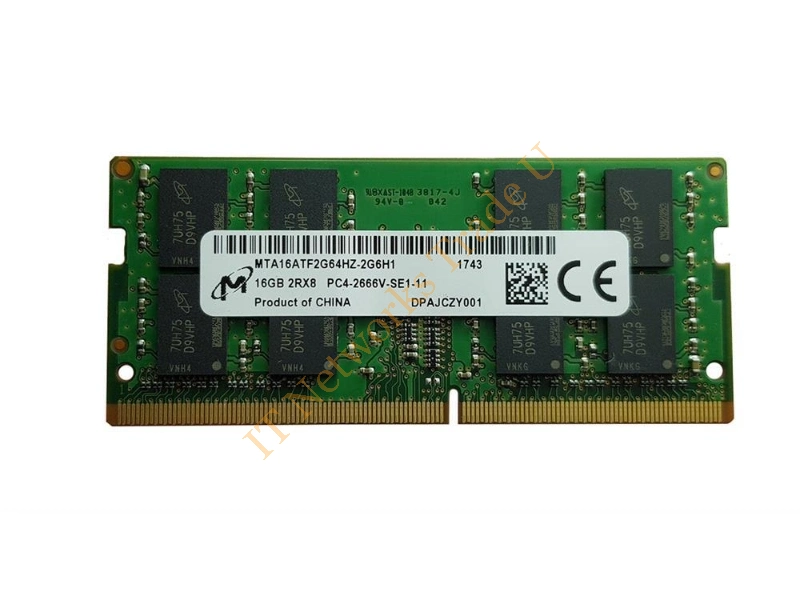 MTA16ATF2G64HZ-2G6H1 Micron 16GB DDR4-2666MHz PC4-21300 non-ECC Unbuffered CL19 260-Pin SoDimm 1.2V Dual Rank Memory Module Laptop Memory