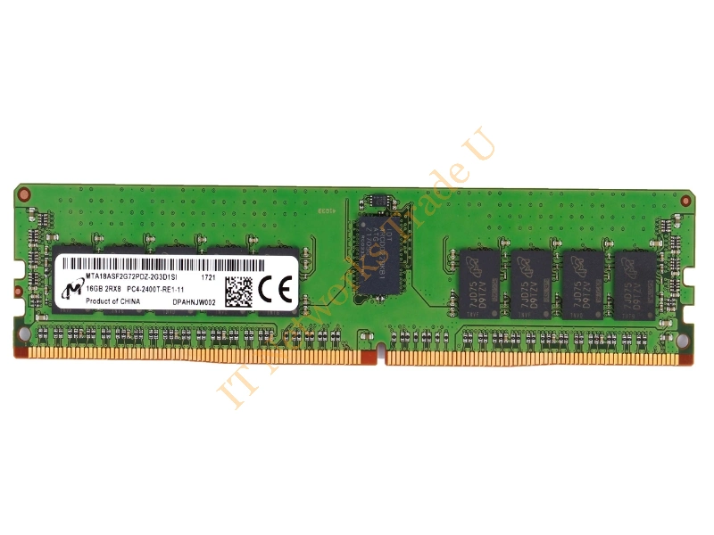 MTA18ASF2G72PDZ-2G3D Micron 16GB DDR4-2400MHz PC4-19200 ECC Registered CL17 288-Pin DIMM 1.2V Dual Rank Memory Module Server Memory