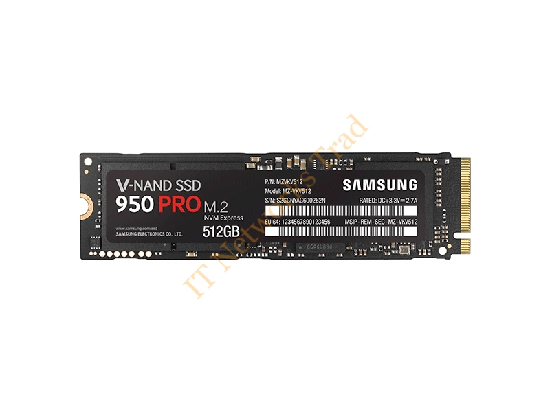 MZ-V5P512BW-A1 Samsung 950 PRO Series 512GB Multi-Level Cell (MLC) PCI Express 3.0 x4 NVMe M.2 2280 Solid State Drive SSD Storage