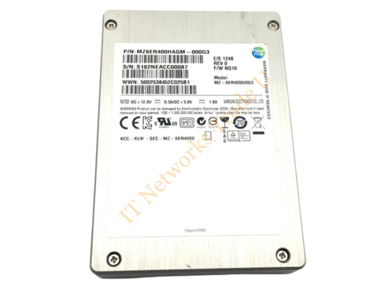 MZ6ER400HAGM-000G3 Samsung SM1625 Series 400GB Enterprise Multi-Level Cell (eMLC) SAS 6Gb/s High Performance 2.5-inch Solid State Drive SSD Storage