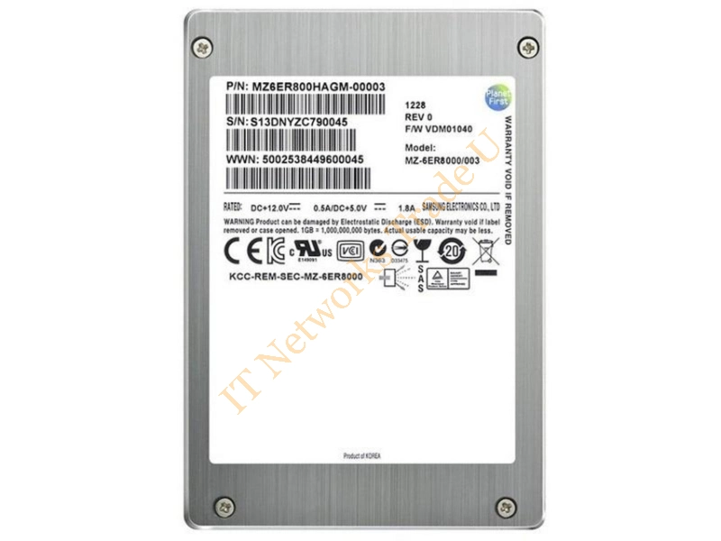 MZ6ER800HAGL-00003 Samsung 800GB Enterprise Multi-Level Cell (MLC) SAS 6Gb/s 2.5-inch Solid State Drive SSD Storage
