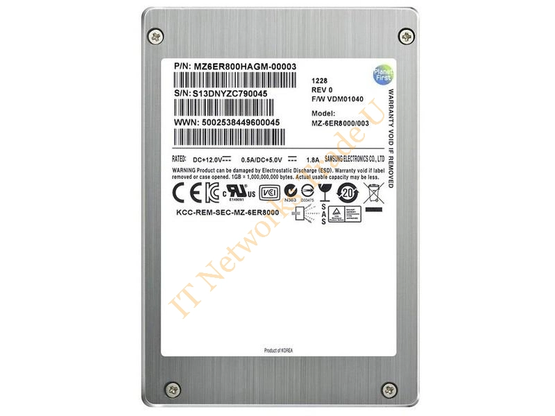 MZ6ER800HAGL Samsung 800GB Enterprise Multi-Level Cell (MLC) SAS 6Gb/s 2.5-inch Solid State Drive SSD Storage