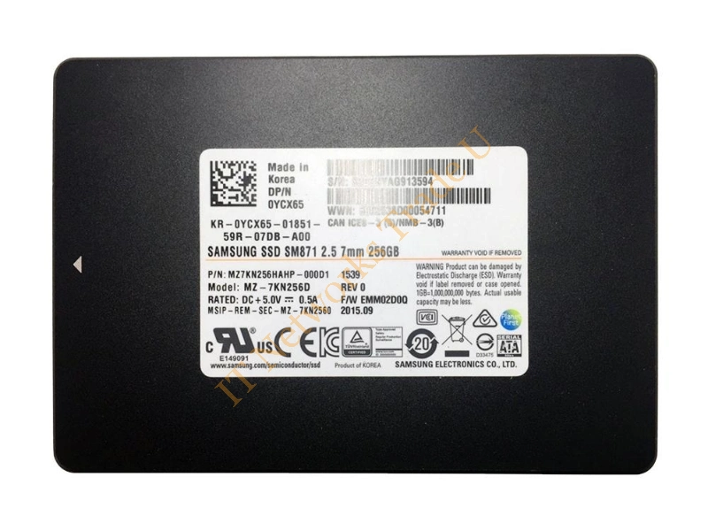 MZ7KN256D Samsung SM871 Series 256GB Multi-Level Cell (MLC) SATA 6Gb/s 2.5-inch Solid State Drive SSD Storage