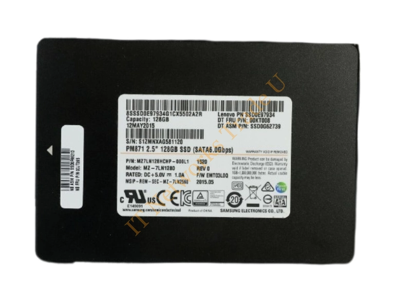 MZ7LN128HCHP-000L1 Samsung PM871 Series 128GB Triple-Level Cell (TLC) SATA 6Gb/s Mainstream Endurance 2.5-inch Solid State Drive SSD Storage