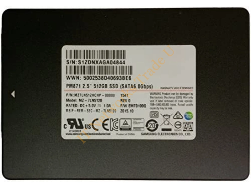 MZ7LN512HCHP-00000 Samsung PM871 Series 512GB Triple-Level Cell (TLC) SATA 6Gb/s Mainstream Endurance 2.5-inch Solid State Drive SSD Storage