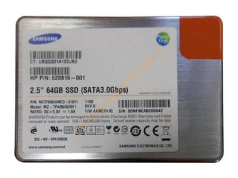 MZ7PA064HMCD010H1 Samsung PM810 Series 64GB Multi-Level Cell (MLC) SATA 3Gb/s 2.5-inch Solid State Drive SSD Storage