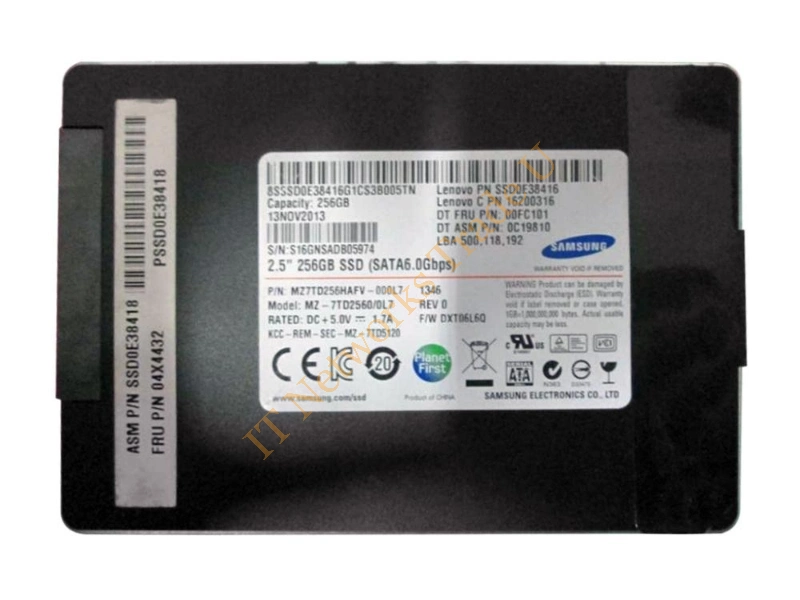 MZ7TD256HAFV-00000 Samsung PM840 Series 256GB Triple-Level Cell (TLC) SATA 6Gb/s 2.5-inch Solid State Drive SSD Storage