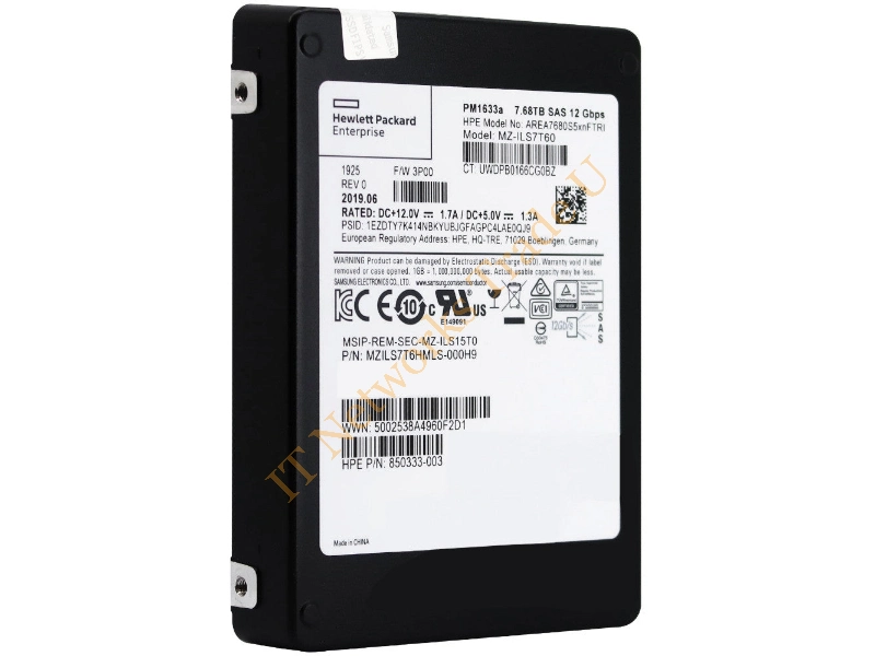 MZILS7T6HMLS-00003 Samsung PM1633a Series 7.68TB Triple-Level Cell (TLC) SAS 12Gb/s 2.5-inch Solid State Drive SSD Storage