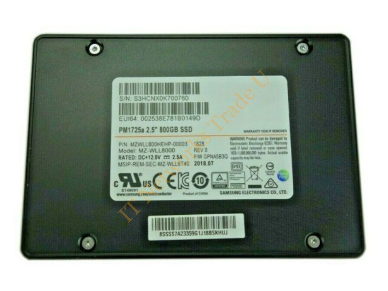 MZWLL800HEHP00003 Samsung 800GB Triple-Level Cell (TLC) PCI Express 3.0 x4 NVMe 2.5-inch Solid State Drive SSD Storage
