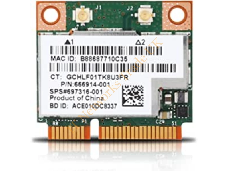 N4M64AA HP Broadcom Mini PCI-Express (M.2) Dual-Band Network Adapter 802.11b/a/g/n Bluetooth 4.0 EDR