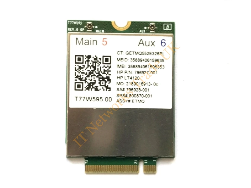 N8T16AA HP LT4120 LTE/EV-DO/HSPA Snapdragon X5 LTE T77W595 WWAN M.2 Wireless Module 150Mbps Wireless LAN Card