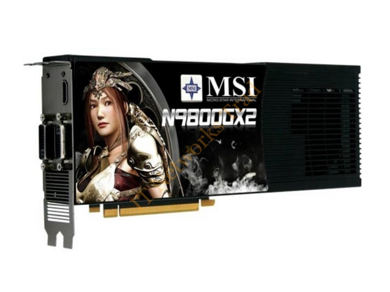 N9800GX2-M2D1G MSI GeForce 9800 GX2 1GB GDDR3 256-Bit PCI Express 2.0 x16 Dual DVI HDMI Video Graphics Card