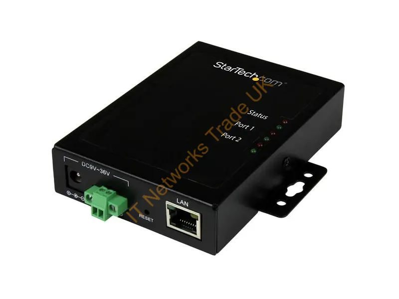 StarTech.com 2-Port Serial-to-IP Ethernet Device Server RS232 Metal and Mountable Accessory