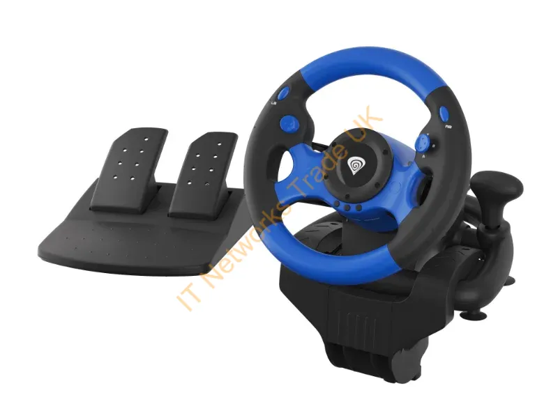 NGK-1566 - GENESIS Seaborg 350 Black, Blue USB Steering wheel + Pedals Nintendo Switch, PC, PlayStation 4, Playstation 3, Xbox 360, Xbox One, Xbox Series S, Xbox Series X