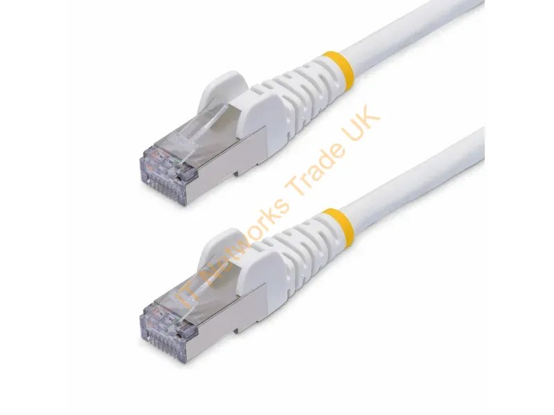 NLWH-12M-CAT8-PATCH - StarTech.com 12m White CAT8 Ethernet Cable, Snagless RJ45, 25G/40G, 2000MHz, 100W PoE++, S/FTP, 26AWG Pure Bare Copper Wire, LSZH, Shielded Network Patch Cord w/Strain Reliefs, Individually Tested