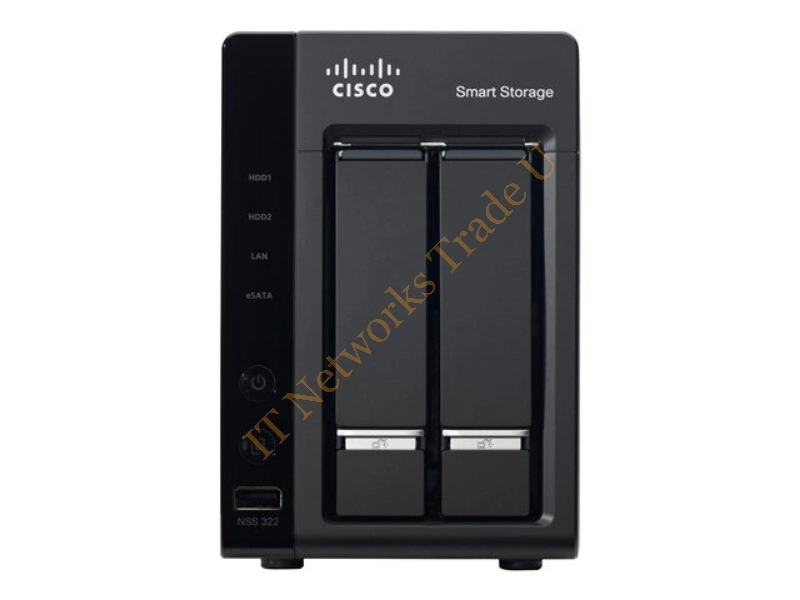 NSS322D02-K9 Cisco NSS 322 2TB (2 x 1TB) 2-Bay Network Attached Storage (NAS) Server Network Storage System