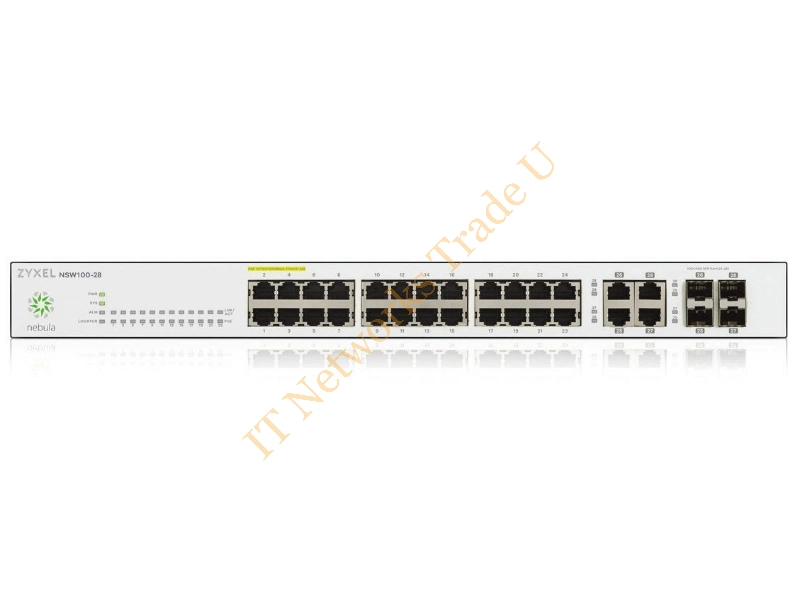 NSW100-28-GB0101F - ZyXEL NSW100-28-GB0101F Managed L2 Gigabit Ethernet (10/100/1000) Black, Grey network switch
