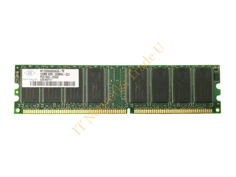 NT128D64S88A0G-7K Nanya 128MB DDR-266MHz PC2100 non-ECC Unbuffered CL2.5 184-Pin DIMM Memory Module Desktop Memory