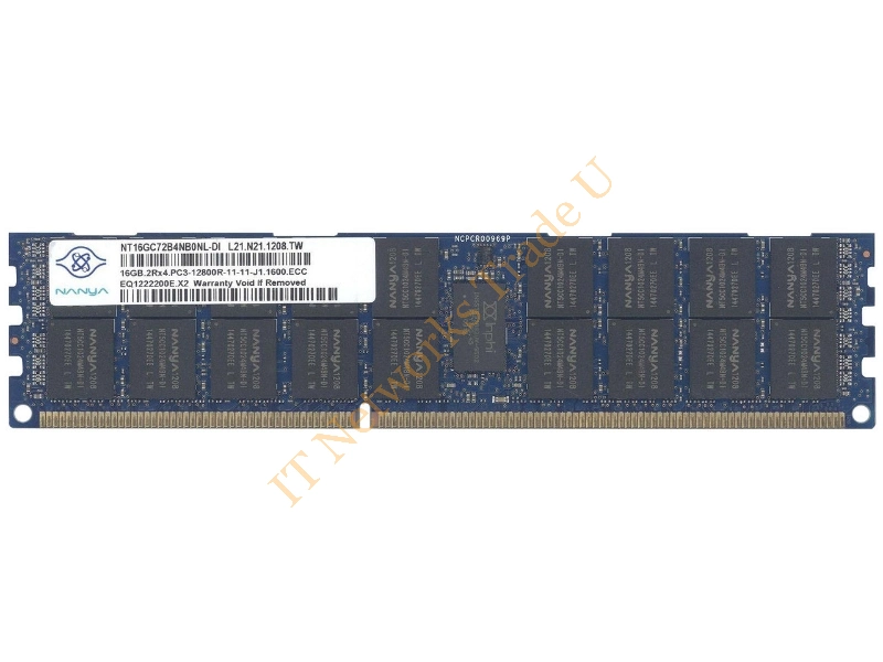 NT16GC72B4NB0NL-DI-E Nanya 16GB DDR-1600MHz PC3-12800 ECC Registered CL11 240-Pin DIMM Dual Rank Memory Module Server Memory