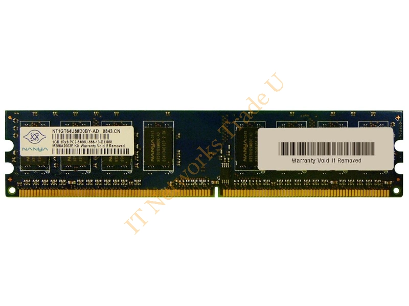 NT1G64U88D0BY-AD Nanya 1GB DDR2-800MHz PC2-6400 non-ECC Unbuffered CL6 240-Pin DIMM Single Rank Memory Module Desktop Memory