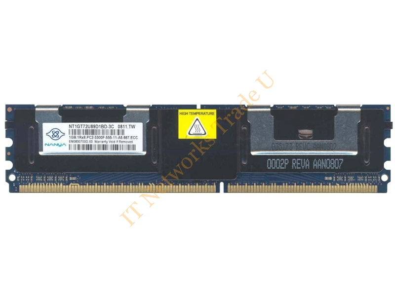 NT1G72U89D1BD-3C Nanya 1GB DDR2-667MHz PC2-5300 ECC Fully Buffered CL5 240-Pin DIMM Single Rank Memory Module Server Memory