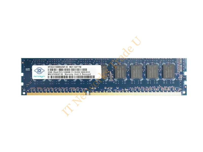 NT2GC72B89G0NF-D1 Nanya 2GB DDR3-1600MHz PC3-12800 ECC Unbuffered CL11 240-Pin DIMM Single Rank Memory Module Server Memory