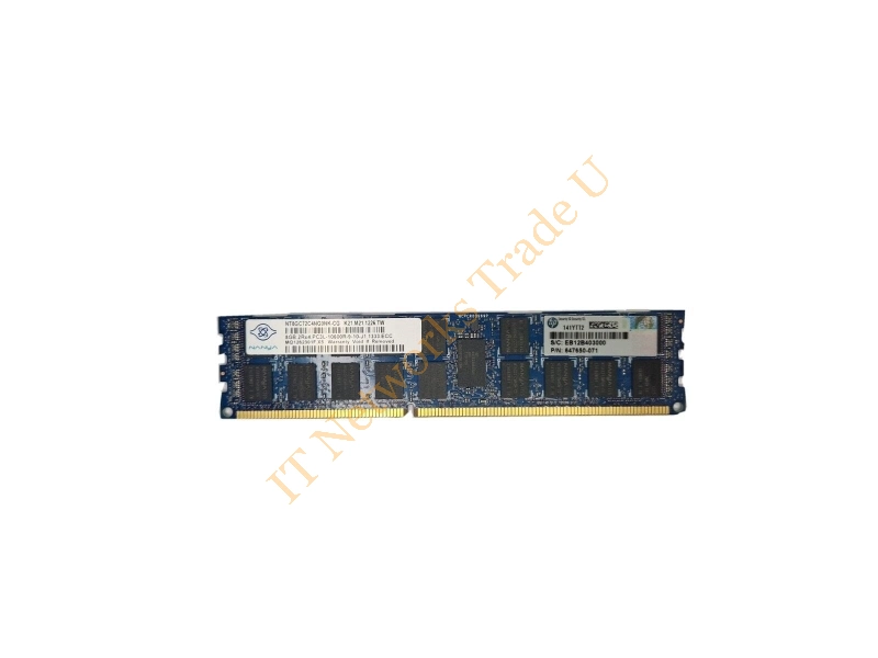NT2GC72C89G0NL-CG Nanya 2GB DDR3-1333MHz PC3-10600 ECC Registered CL9 240-Pin DIMM 1.35V Low Voltage Single Rank Memory Module Server Memory
