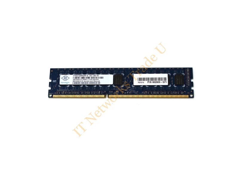 NT4GC72B4NA1NL-BE-ER Nanya 4GB DDR3-1066MHz PC3-8500 ECC Registered CL7 240-Pin DIMM Dual Rank Memory Module Server Memory