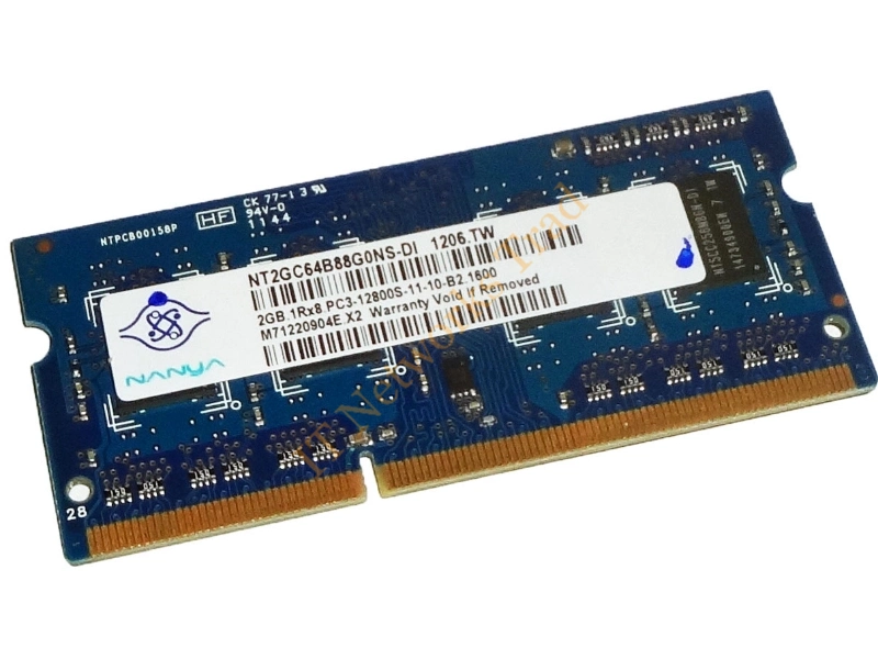 NTGT64U8HD0BN-3C Nanya 2GB DDR2-667MHz PC2-5300 non-ECC Unbuffered CL5 200-Pin SoDimm Dual Rank Memory Module Laptop Memory