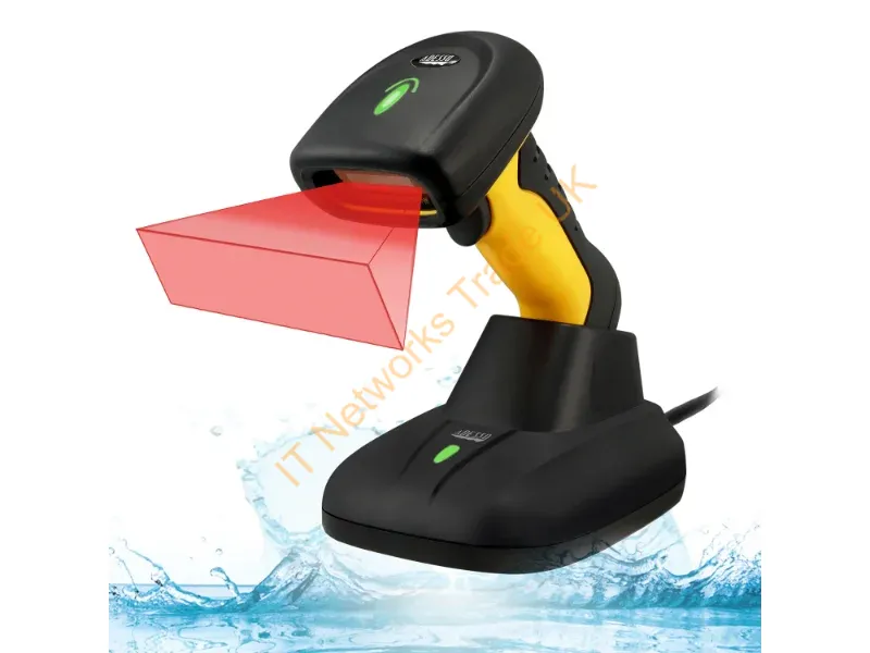 NUSCAN5200TR - Adesso NuScan 5200TR 2.4GHz RF Wireless Antimicrobial &amp; Waterproof 2D Barcode Scanner
