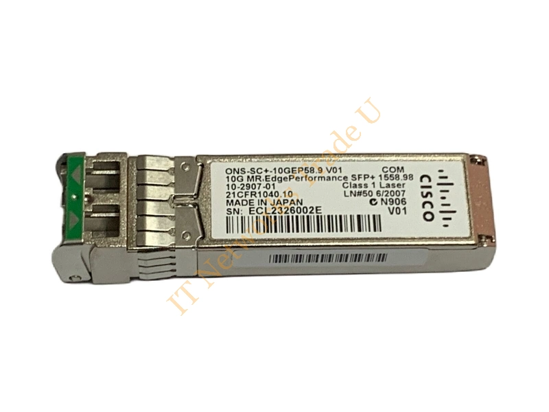 ONS-SC+-10GEP58.9 Cisco 10Gb/s 10GBase-DWDM Single-Mode Fiber 80km 1558.98nm LC Connector SFP+ Transceiver Module