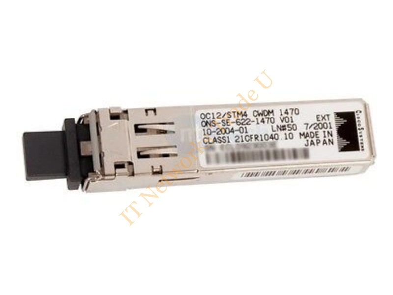ONS-SE-622-1470= Cisco Single-Mode 622Mbps OC-12/STM-4 622MBase-CWDM Fiber 100km 1470nm Duplex LC Connector SFP Transceiver Module