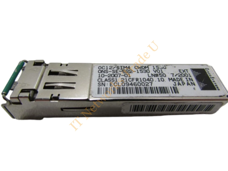ONS-SE-622-1530= Cisco Single-Mode 622Mbps OC-12/STM-4 622MBase-CWDM Fiber 100km 1530nm Duplex LC Connector SFP Transceiver Module