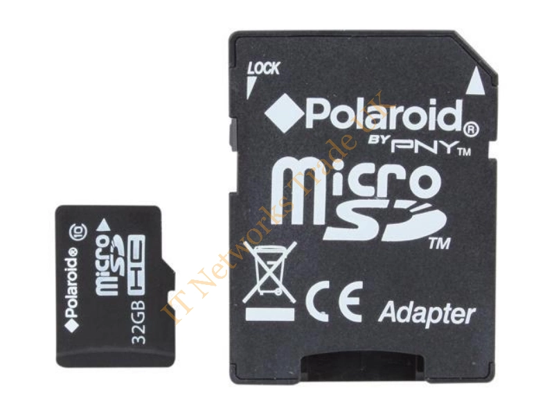 P-SDU32G10-EFPOL PNY Polaroid 32GB Class 10 microSDHC Flash Memory Card