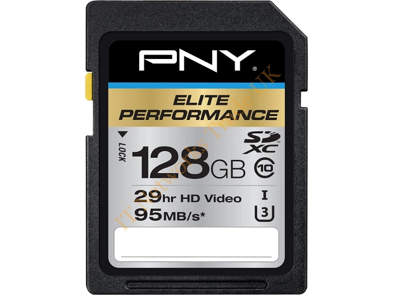 P-SDX128U395-GE-DDC PNY Elite Performance 128GB Class 10 SDXC UHS-I U3 Flash Memory Card