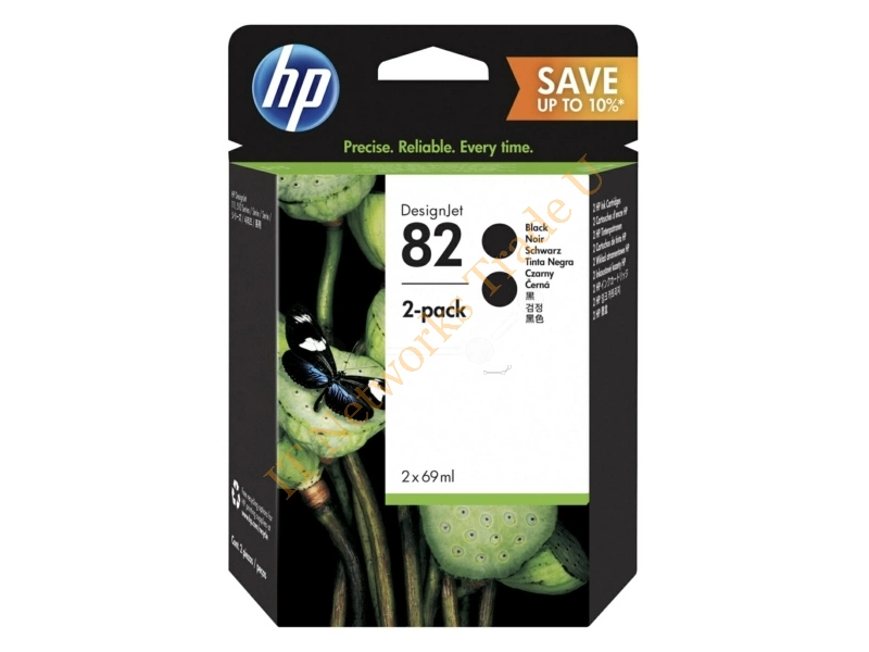 HP P2V34A (82) Ink cartridge black, 1.75K pages, 69ml, Pack qty 2 Printer