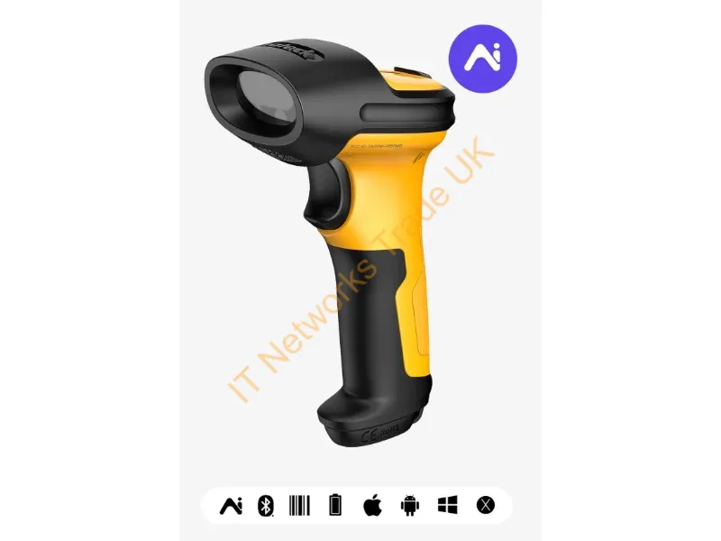 P6-AI_YELLOW - Inateck P6-AI Handheld bar code reader 1D Laser Black, Yellow