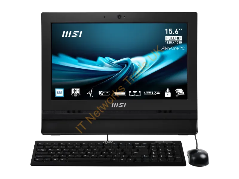 PAP162TADL020 - Msi Pro Ap162T Adl-020Us All-In-One Pc/Workstation Intel N N100 15.6" 1920 X 1080 Pixels Touchscreen 4 Gb Ddr4-Sdram 128 Gb Ssd Windows 11 Pro Wi-Fi 5 (802.11Ac) Black