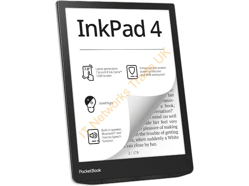 PB743G-U-WW - PocketBook InkPad 4 e-book reader Touchscreen 32 GB Wi-Fi Black, Silver