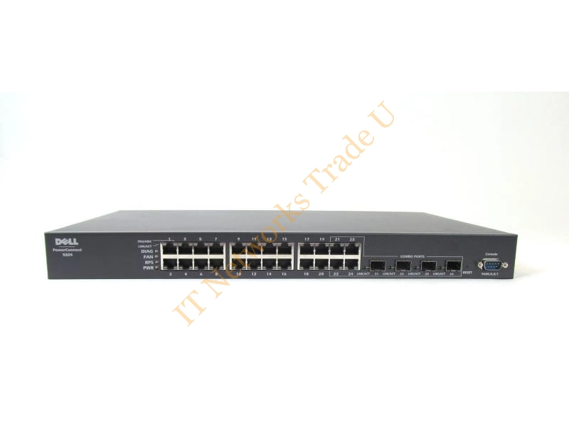 PC5324 Dell PowerConnect 5324 24-Ports 10/100/1000 + 4 x Shared SFP Gigabit Ethernet Network Switch