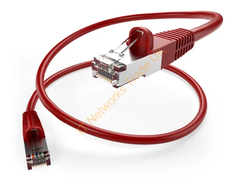 PC6-100F-RED-SH-S - Unc Group Cat6 Shielded Patch Cable, Red, Booted,